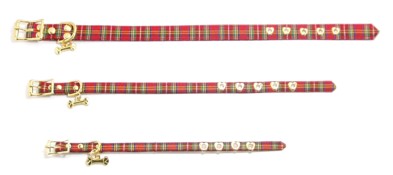 Fox & Hounds Red Plaid Canvas Collar